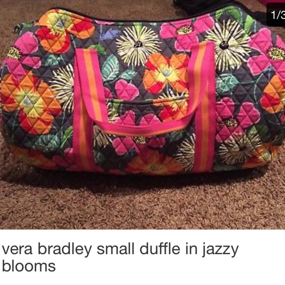 Vera Bradley small round duffle in jazzy blooms